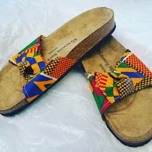 Kente African Print Beaking Stock Sandals